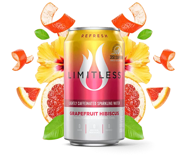 Limitless Grapefruit Hibiscus — Lightly Caffeinated Sparkling Water